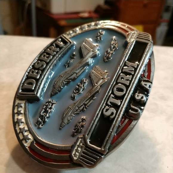 New Pewter Desert Storm USA Belt Buckle Made in USA Serial Number 9106 - Picture 2 of 9